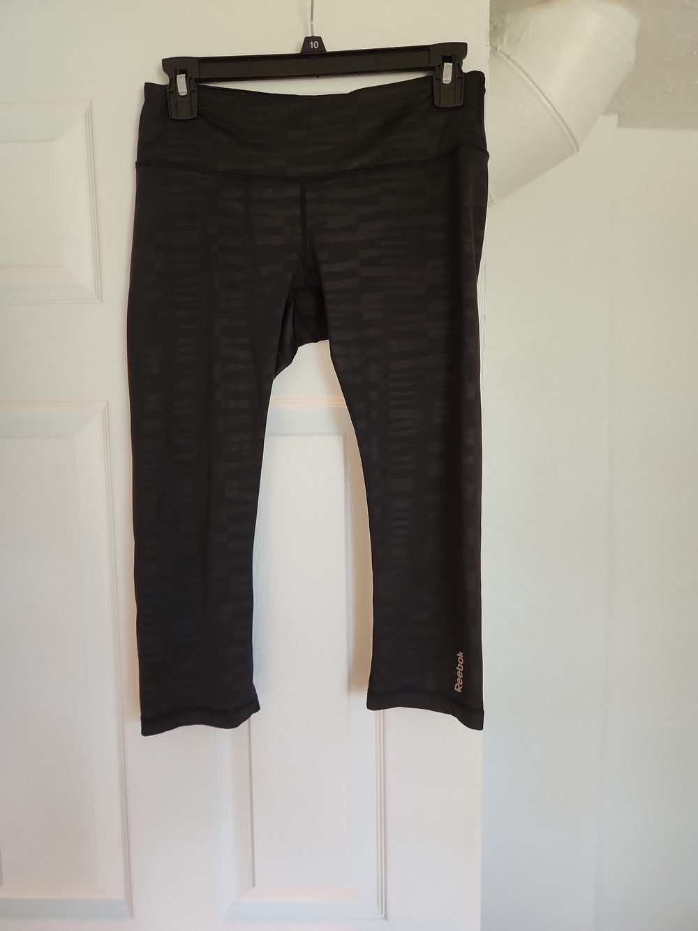 Reebok Black Subtle Stripe Capri Leggings for Kids